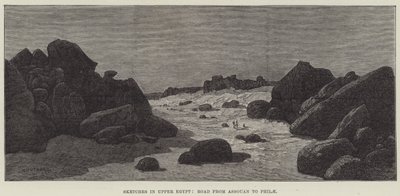 Schetsen in Opper-Egypte, Weg van Assouan naar Philae door Charles Auguste Loye
